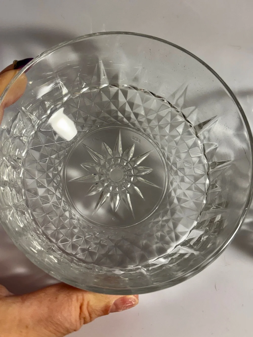 Vintage Set of 2 Arcoroc USA Clear Glass Crystal Berry Bowl Small 5 inch